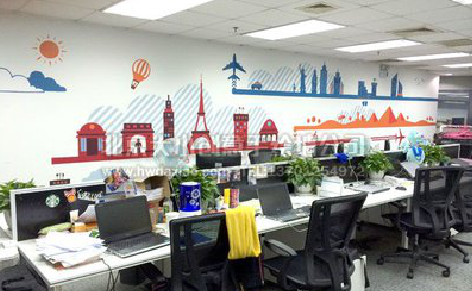 德清教你设计办公室墙绘的方法。